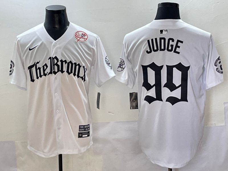 Men 2025 New York Yankees #99 Judge White Five generations Joint Name Nike MLB Jersey style 33->new york yankees->MLB Jersey